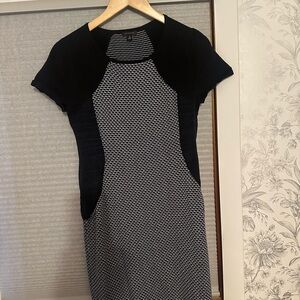 Ann Taylor Black and Gray Mini Dress